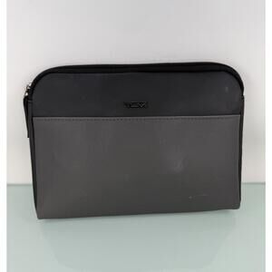 TUMI for Delta Airline Amenity Pouch Zippered  Case Black & Gray Bag Only